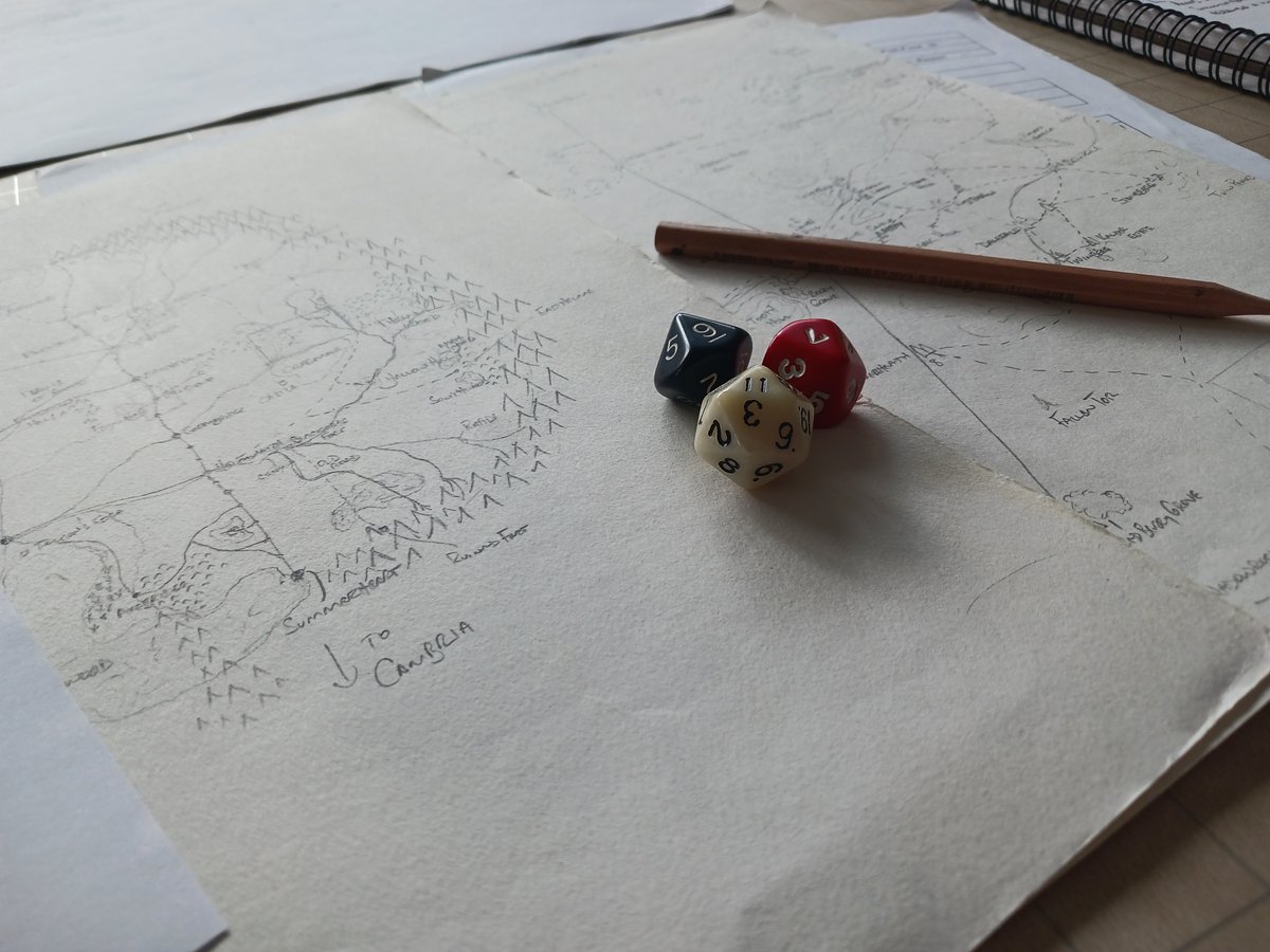 yum_dm's tweet image. I played a quick #SoloRPG #DnD session yesterday for my 3.0e campaign. Two PCs have decided to travel south from Myrbridge, along the Trade Way, to Brighthaven to find out more info about The Order of Arcane, which is tied to the dead god of magic. #DungeonsAndDragons #TTRPG