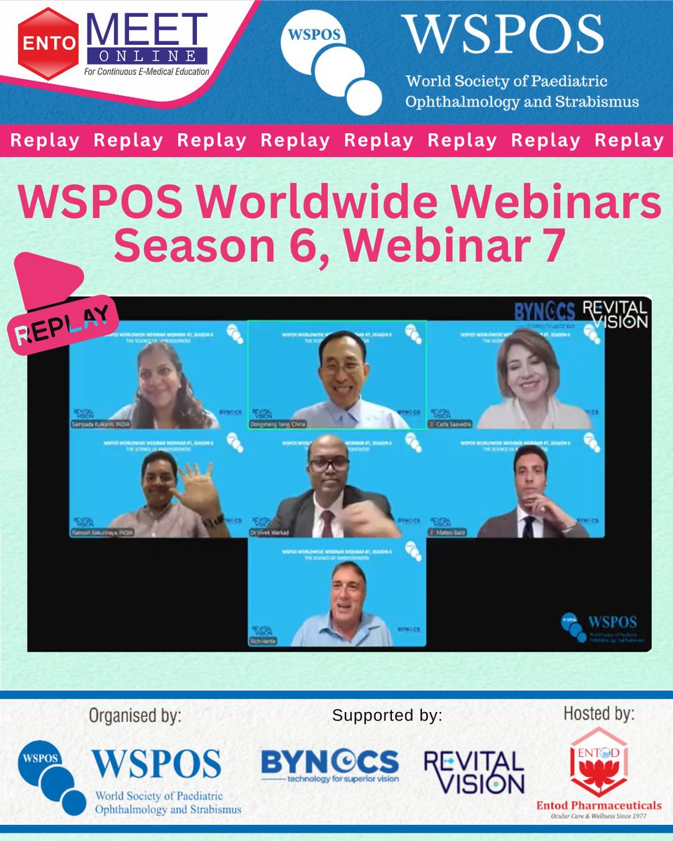 🎥 Missed #WSPOS Webinar 7 – The Science of Amblyogenesis?
🧠 Explore the replay on an important topic for all in paediatric eye care.
▶️ Replay: youtube.com/watch?v=oSolY3…
Supported by <a href="/bynocseye/">Bynocs</a> &amp; <a href="/Revitalvision1/">RevitalVision</a> 
Hosted by <a href="/EntodPharma/">Entod Pharmaceuticals</a> 
#Amblyopia #Ophthalmology #EyeCare
