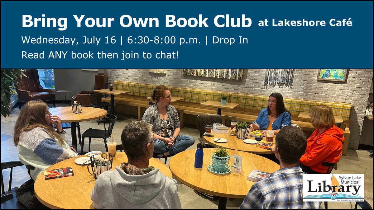 Bring Your Own Book Club is back at Lakeshore Café tomorrow night. Join us at 6:30 p.m. to share a favourite or recent read. 

New members welcome. 

prl.ab.ca/events/sylvanl…