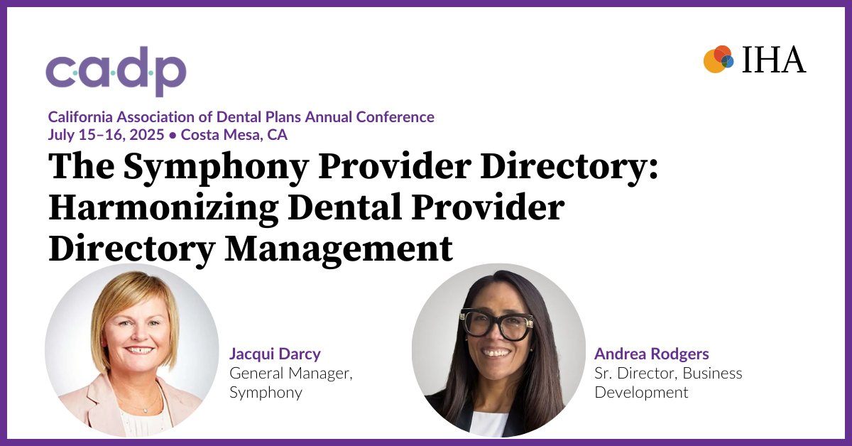 Integrated Healthcare Association (@ihaconvene) on Twitter photo We’re excited to connect with dental plans today and tomorrow at the <a href="/California/">California</a> Association of Dental Plans Annual Conference! Learn more about the session here: hubs.li/Q03xn-QG0 We’re excited to connect with dental plans today and tomorrow at the <a href="/California/">California</a> Association of Dental Plans Annual Conference! Learn more about the session here: hubs.li/Q03xn-QG0
