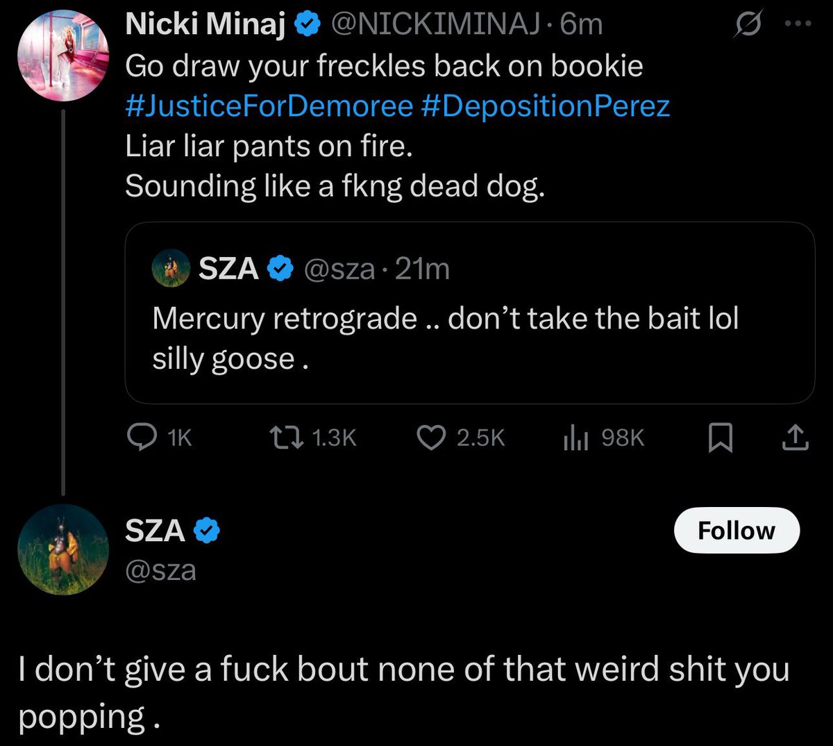 theroprint's tweet image. SZA GAGGING NICKI OMGFJDJDG£~%#&amp;amp;~%