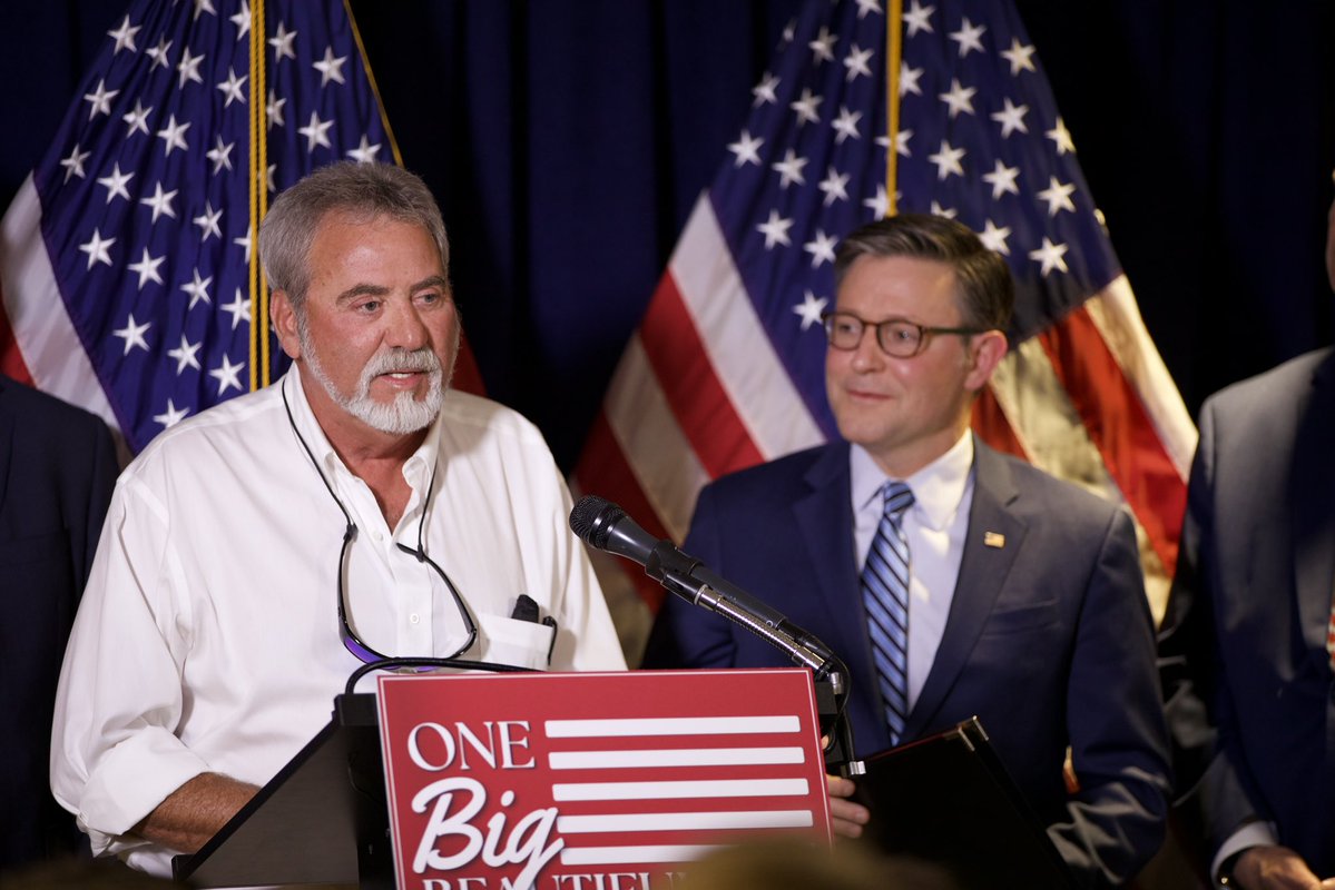PatronisFL's tweet image. Thank you to @SpeakerJohnson and @HouseGOP Leadership for inviting Frank and Mandy Patti to today’s event to share their story. The One, Big, Beautiful Bill is transforming family-owned businesses like Patti Marine Enterprises in Pensacola, and reigniting our economy! #PattiBuilt