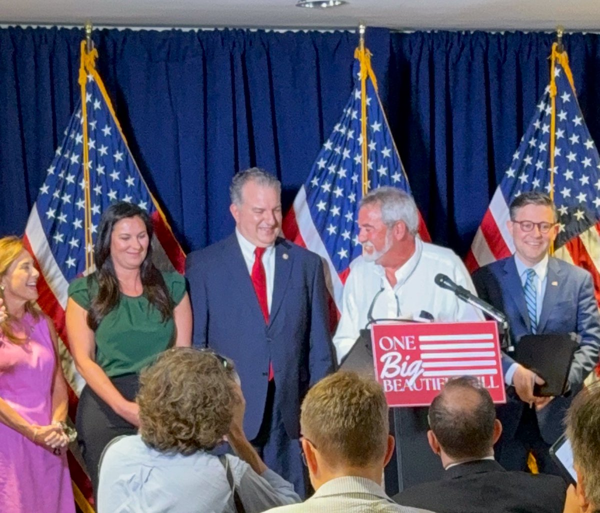 PatronisFL's tweet image. Thank you to @SpeakerJohnson and @HouseGOP Leadership for inviting Frank and Mandy Patti to today’s event to share their story. The One, Big, Beautiful Bill is transforming family-owned businesses like Patti Marine Enterprises in Pensacola, and reigniting our economy! #PattiBuilt