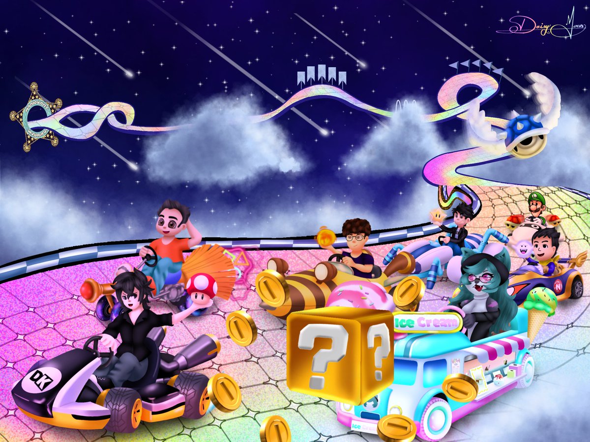 Algo ya tarde, pero lo logré JAJAJAJ
<a href="/RedShockInc/">🐨 Mr Red Shock! 🎮</a> <a href="/danikyo_/">Danikyo</a> <a href="/DriplesFlan/">Driples</a> <a href="/JVindahouse/">JV - Bananza's version</a> <a href="/GaboManiaMx/">GaboMania</a> <a href="/mundoncomunidad/">Mundo N 💎</a> (Rockin) aquí un dibujo de cuando jugaron las retas de MKW xdd, Perdón la demora, a penas acabé el dibujo, pero espero que les guste :3