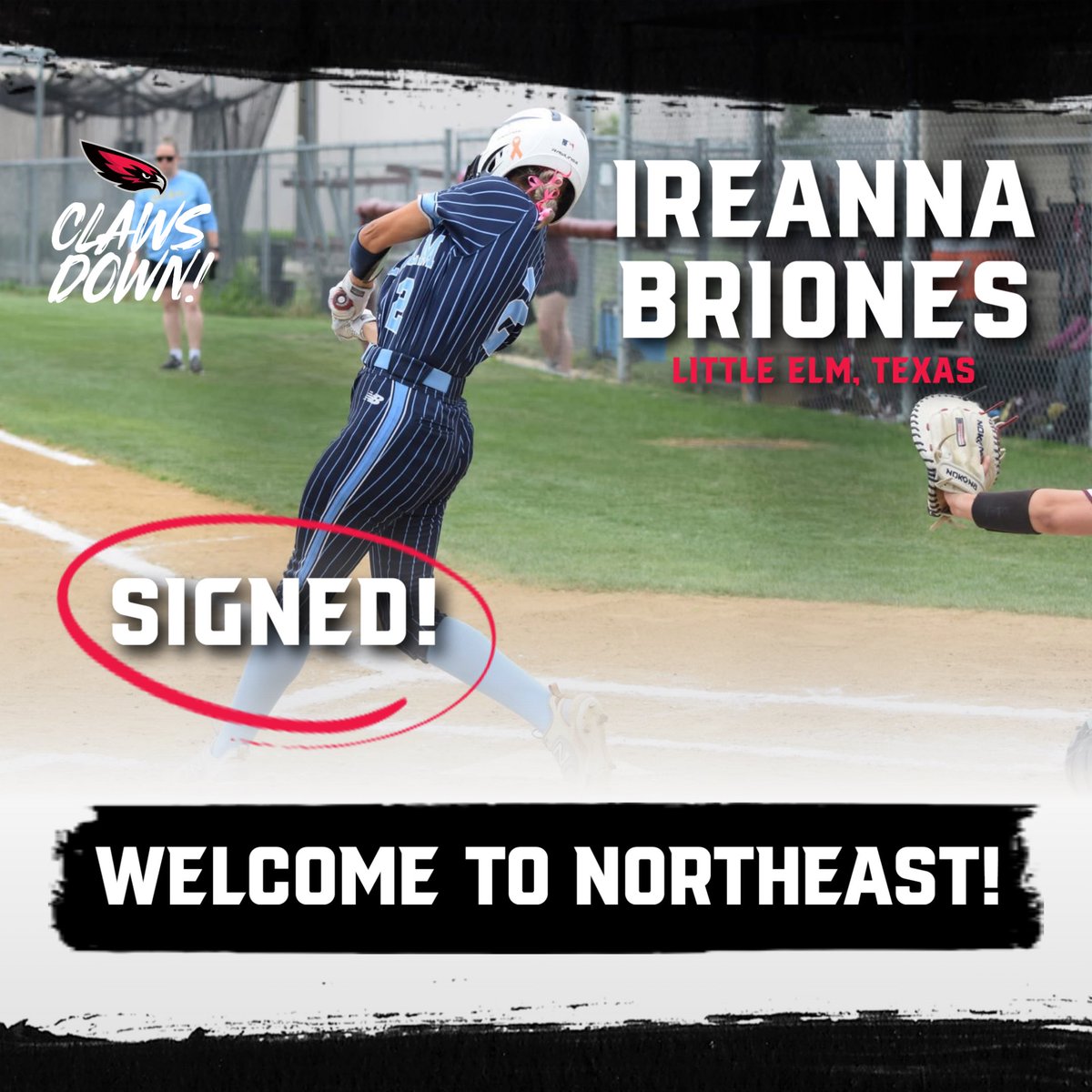 𝐖𝐞𝐥𝐜𝐨𝐦𝐞 𝐭𝐨 𝐍𝐨𝐫𝐭𝐡𝐞𝐚𝐬𝐭, Ireanna Briones!

✍️

#ClawsDown | 🔴⚫️⚪️🥎