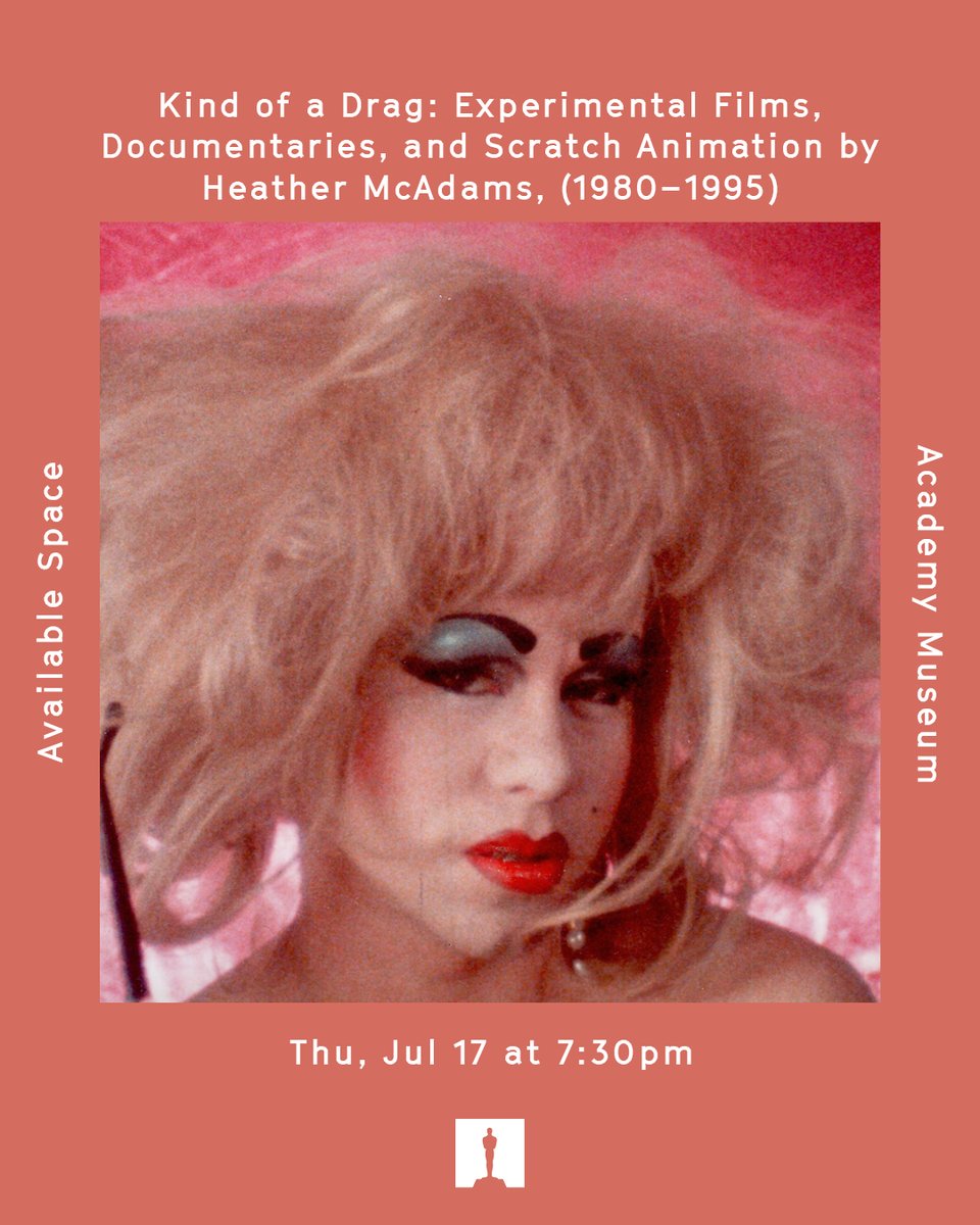 AcademyMuseum's tweet image. July 17 at 7:30PM | KIND OF A DRAG
Join us for a night of irreverent collage films by Heather McAdams, featuring vintage ads, home movies, drag queens, and feminist flair.
🎟️ acadmu.se/KindOfADrag