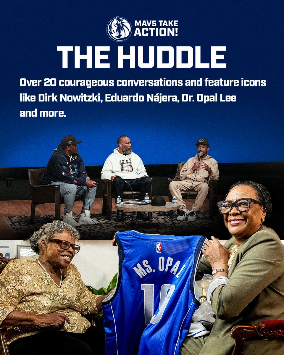 MavsOffCourt's tweet image. Celebrating five years of ACTION! A commitment to addressing racial inequities and advancing social justice.
Our first milestone is The Huddle, a courageous conversation focused on lived experiences, equity and justice 👏
Watch at Mavs.com/TheHuddle 📺
#MFFL