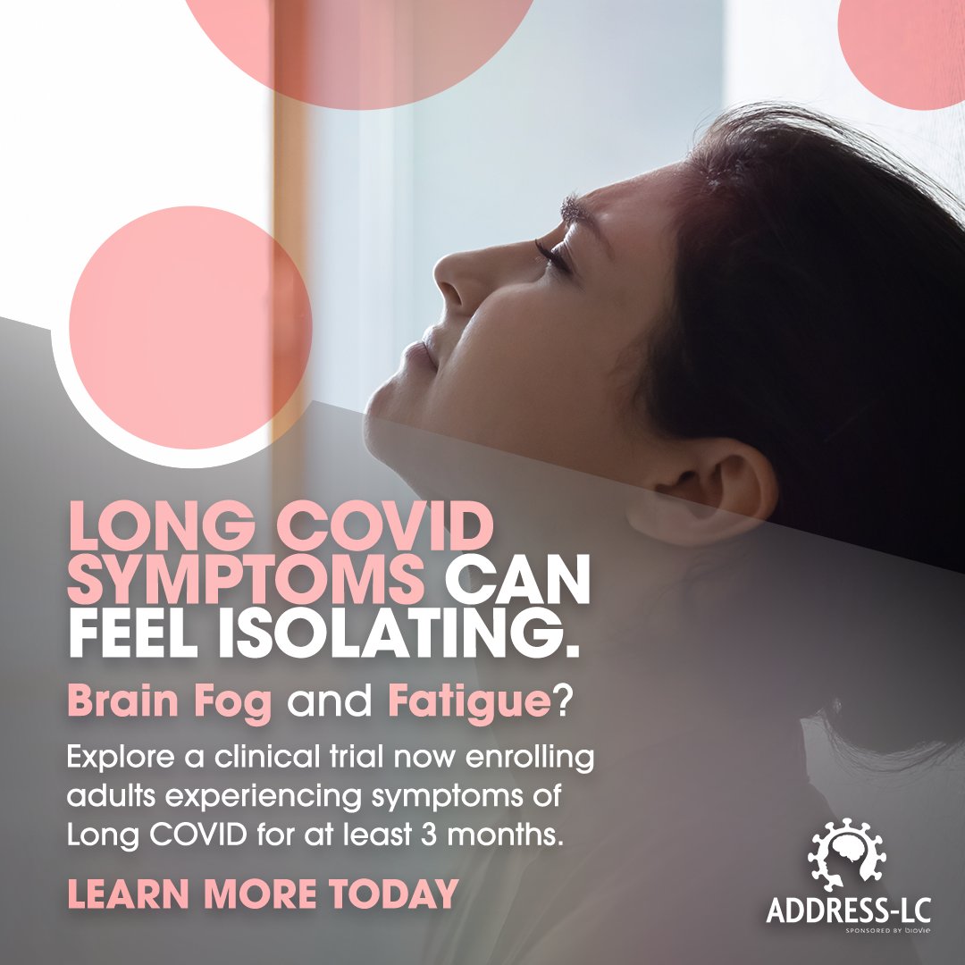 PlzSolveCFS's tweet image. Register for our 7/22 webinar on the ADDRESS-LC trial re: potential impact of the drug bezisterim on cognitive impairment/brain fog & fatigue on #LongCovid. Positive results could lead to future research on its impact on people with #MECFS.
ow.ly/XhE350WpzA3