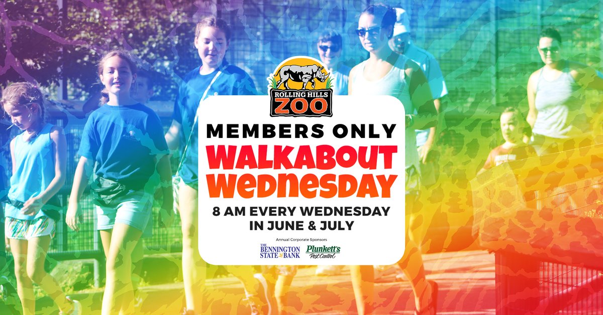 RollingHillsZoo (@rhzoo) on Twitter photo ❗ #RollingHillsZoo #Members DON'T FORGET - #WalkaboutWednesday is tomorrow & EVERY WED in July - ONLY for RHZ MEMBERS (& those covered under membership), from 8-9 AM. Enjoy the Zoo 1-hour before it opens to enjoy a peaceful stroll & see the animals start their day! ❗ #RollingHillsZoo #Members DON'T FORGET - #WalkaboutWednesday is tomorrow & EVERY WED in July - ONLY for RHZ MEMBERS (& those covered under membership), from 8-9 AM. Enjoy the Zoo 1-hour before it opens to enjoy a peaceful stroll & see the animals start their day!