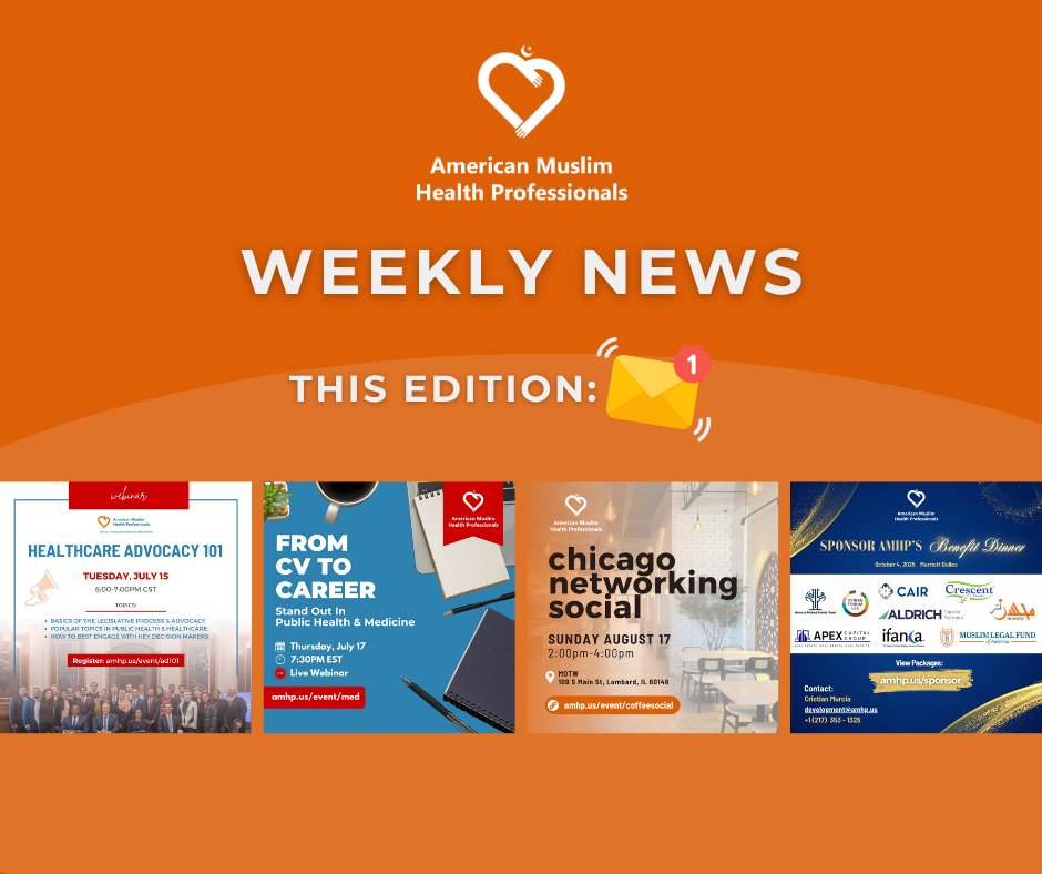 AMHP (@muslimhealth) on Twitter photo This just in: AMHP Weekly ๐๏ธ
โ๏ธ Read it: bit.ly/AMHPWeekly7-15
โ๏ธ Subscribe: bit.ly/AMHPSubscribe
Didn't get it in your inbox? Check your spam for an email from contact@amhp.us! This just in: AMHP Weekly ๐๏ธ
โ๏ธ Read it: bit.ly/AMHPWeekly7-15
โ๏ธ Subscribe: bit.ly/AMHPSubscribe
Didn't get it in your inbox? Check your spam for an email from contact@amhp.us!
