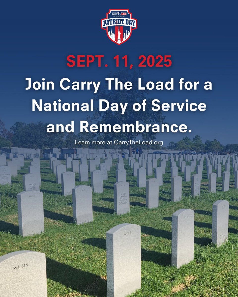CarryTheLoad's tweet image. Patriot Day - a National Day of Service and Remembrance - is 2 months away! Honor the legacy and sacrifices of our fallen heroes and join us as we beautify the grounds at national cemeteries across the country. Learn more: ow.ly/Zmcj50Wq7NR 
#PatriotDay #HonorOurHeroes