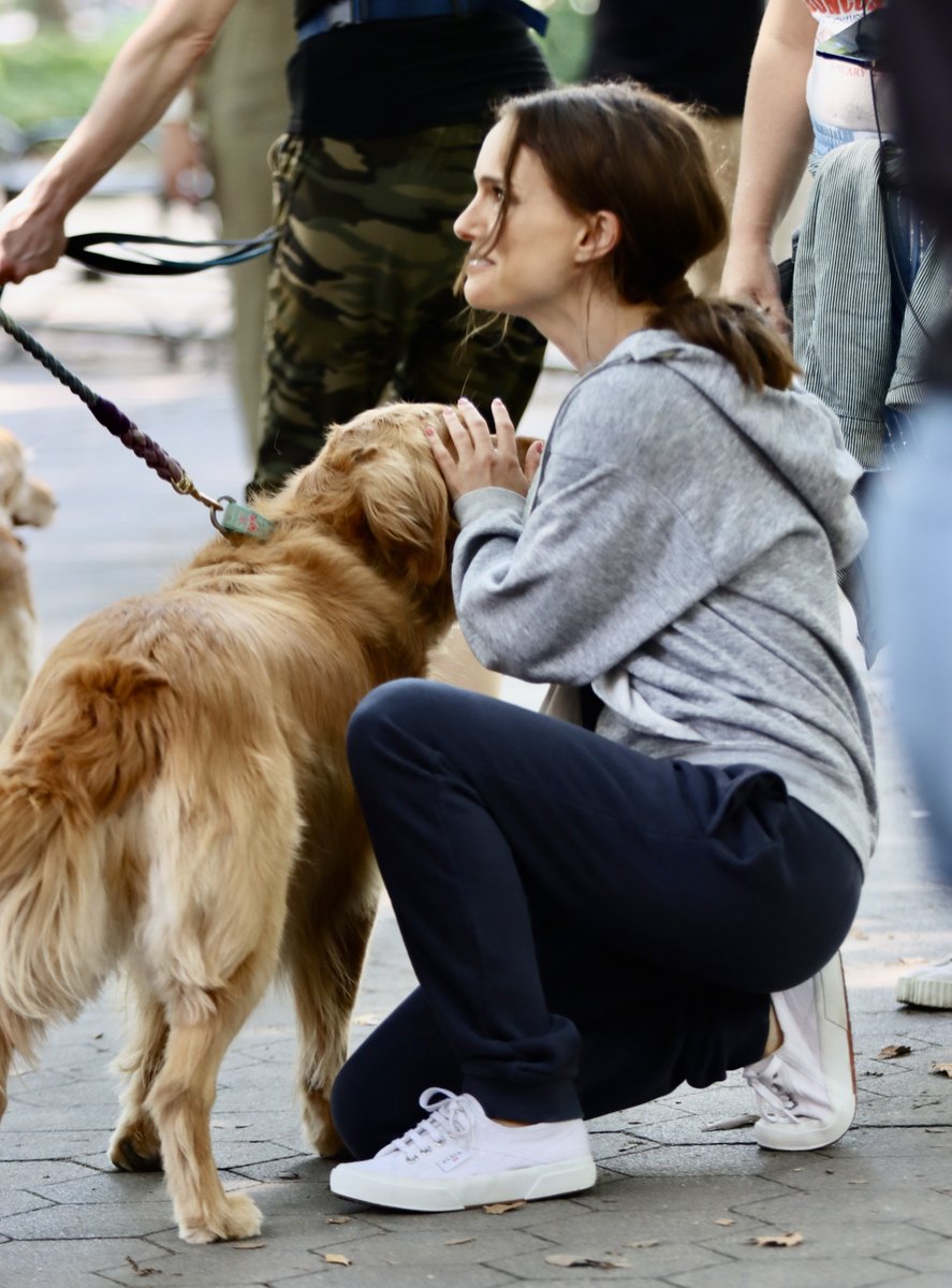 nportmanonline's tweet image. Natalie Portman on the set of the new rom-com ‘Good Sex’ in New York City. 🤍🐕