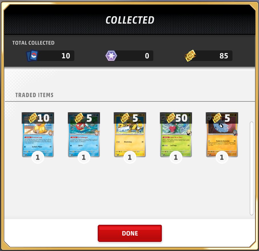 TrustYourPilot1's tweet image. Uh oh.
Bad news, everybody.
With the addition of 10 card packs, they have nerfed the Trade Credits you get from excess copies of cards by ~50%:
Commons are now worth 5 Credits
Uncommons are now worth 10 Credits
Rares are now worth 50 Credits
exs are now worth 150 Credits