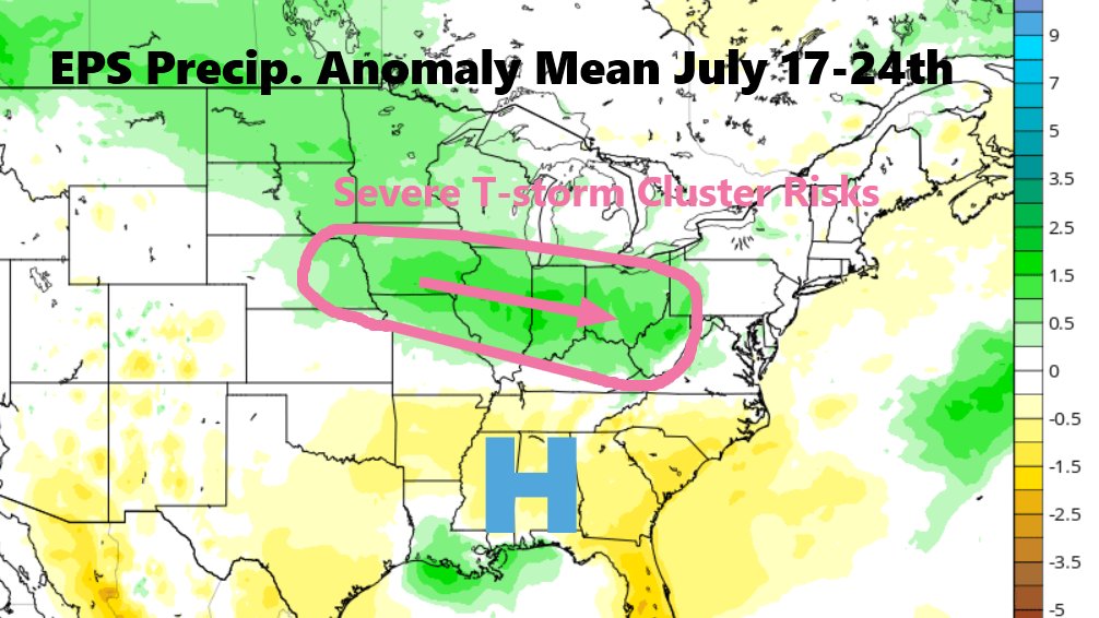 tystorm101's tweet photo. Watching this Weekend into Next Week for a pattern that can be favorable for Severe T-storm Clusters across the Midwest into the OH Valley. Air will be Hot and Very Humid as Dewpoints may reach 80 degrees from time to time which leads to tons of Storm Fuel overlapping the NW Flow https://t.co/kWKcOwheyx