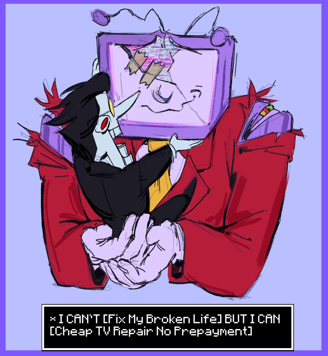 Fasta_Feijoa's tweet image. Birthday gift for my beloved @sillynatrix !!
#deltarunefanart #deltarune #spamtenna
