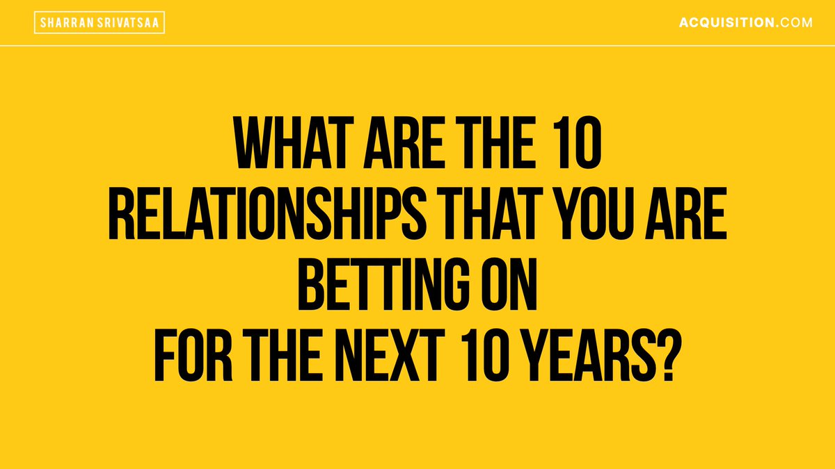 Your network ≠ net worth.

Everyone thinks a bigger network is better but that's false. 

Most business relationships are surface-level, transactional, and BS.

As I think through where I want to deploy my time.
This question has been clarifying.

I still don't know who the ten