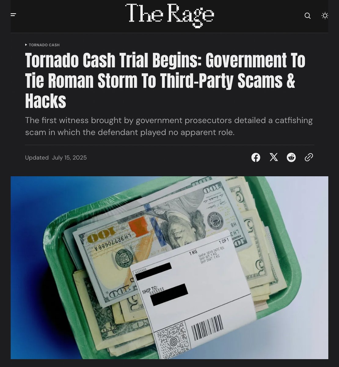 Tornado Cash Trial Begins: Government To Tie Roman Storm To Third-Party Scams And Hacks

The first witness brought by government prosecutors detailed a catfishing scam in which the defendant played no apparent role.

Full story by <a href="/davidzmorris/">David Z. Morris</a> threaded👇