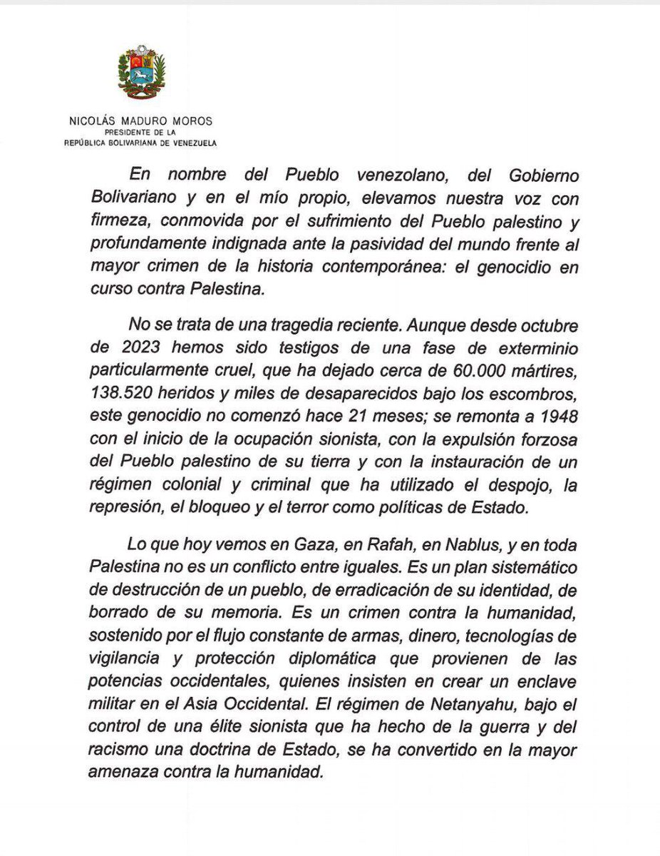 MisionVenOPAQ's tweet image. Saludamos con esperanza y respeto esta Reunión Ministerial Especial de Emergencia promovida por Colombia junto a Sudáfrica, en el marco del Grupo de La Haya, para abordar de manera coordinada y urgente, las atrocidades que se siguen cometiendo contra el Pueblo Palestino.