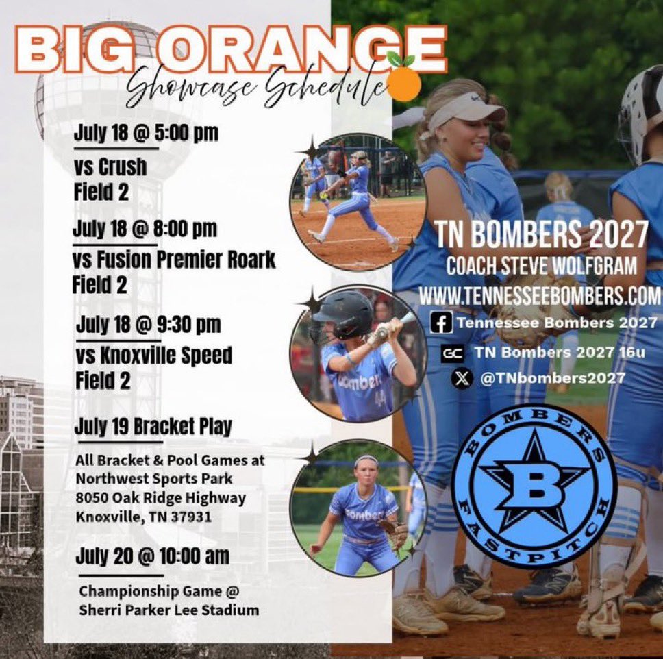 Last tournament of the summer!!! Playing local in knox. Ready for a great weekend!

<a href="/TNbombers2027/">Tennessee Bombers 2027</a>