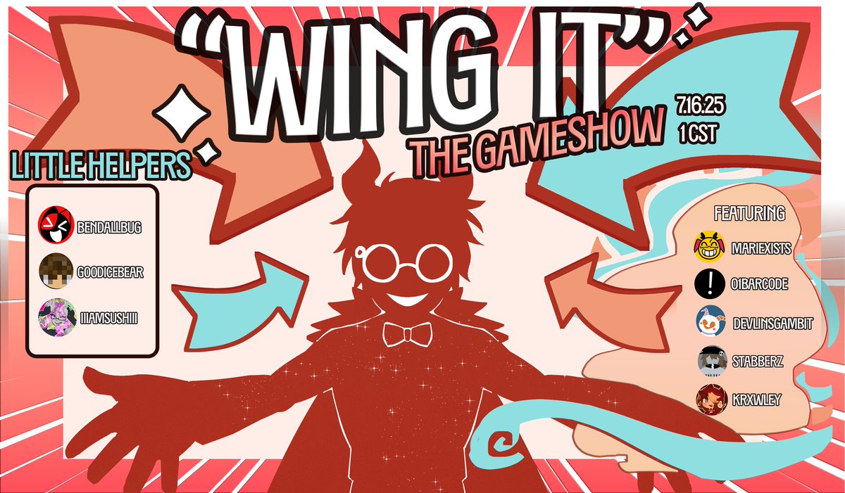KaloscopeSMP's tweet image. The long awaited Game show "WING IT" hosted by VTmothmono ; WILL finally happen tomorrow at 1PM CST ; 7PM GMT and 11AM PST ! You can catch it on twitch !