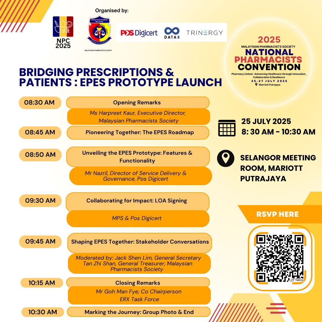 To Pharmacists, we will be showcasing the prototype for the Electronic Prescription Exchange System. Blockhain used for traceability. Come and meet us. Would love to hear your thoughts.