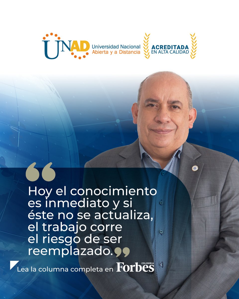 Universidad UNAD (@universidadunad) on Twitter photo 🤖💼 ¿Estamos listos para los cambios que trae la inteligencia artificial al mundo laboral?
En su más reciente columna para Forbes, nuestro rector <a href="/JaimeLeal_/">Jaime Leal Afanador</a> reflexiona sobre cómo la IA está transformando los perfiles profesionales y nos invita a prepararnos con una formación 🤖💼 ¿Estamos listos para los cambios que trae la inteligencia artificial al mundo laboral?
En su más reciente columna para Forbes, nuestro rector <a href="/JaimeLeal_/">Jaime Leal Afanador</a> reflexiona sobre cómo la IA está transformando los perfiles profesionales y nos invita a prepararnos con una formación