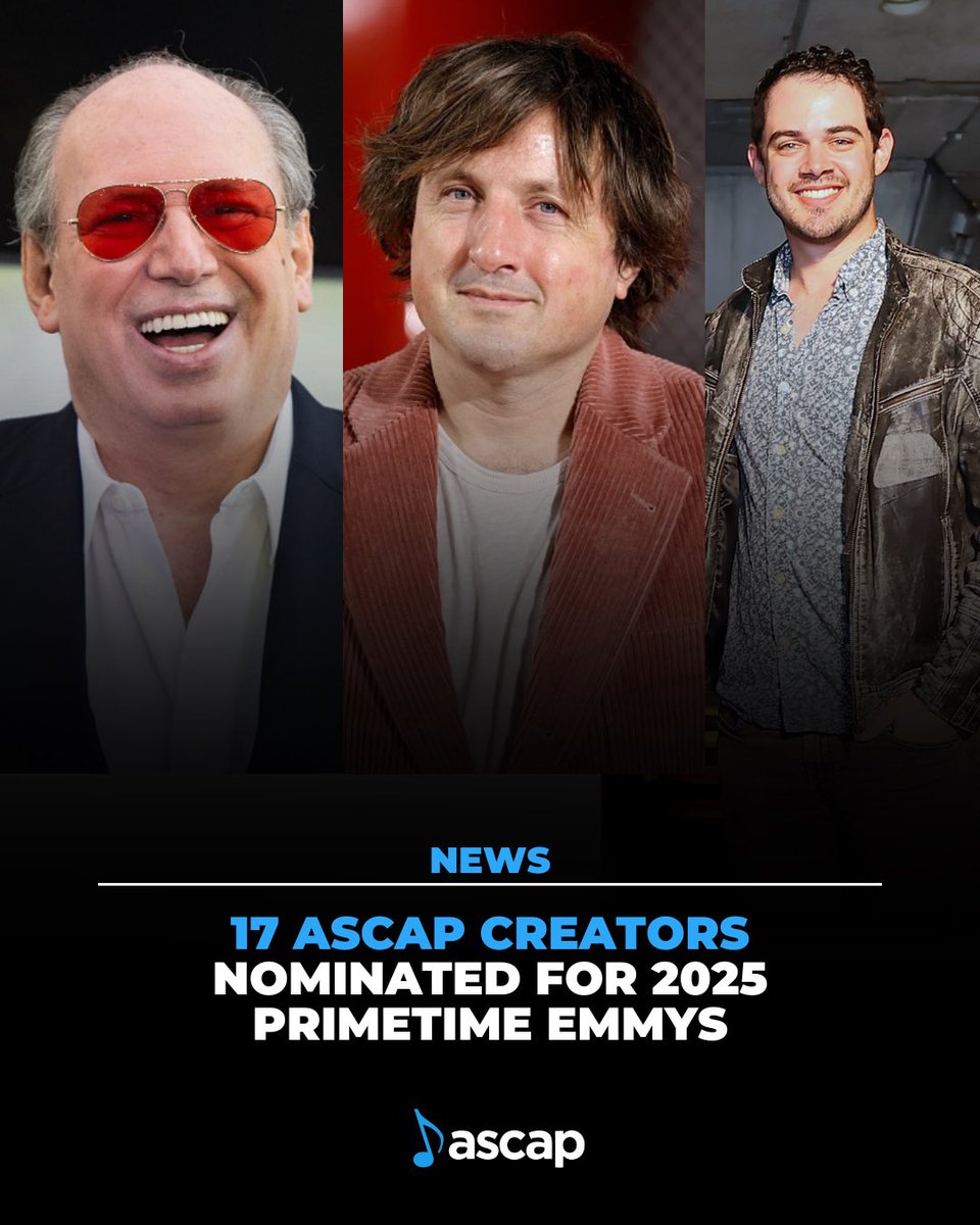 ASCAP's tweet image. Emmy nominations have arrived! Congratulations to the talented members of our ASCAP family nominated for the 2025 Primetime Creative Arts Emmy Awards. Check out all the nominees here:
ascap.com/emmynoms25