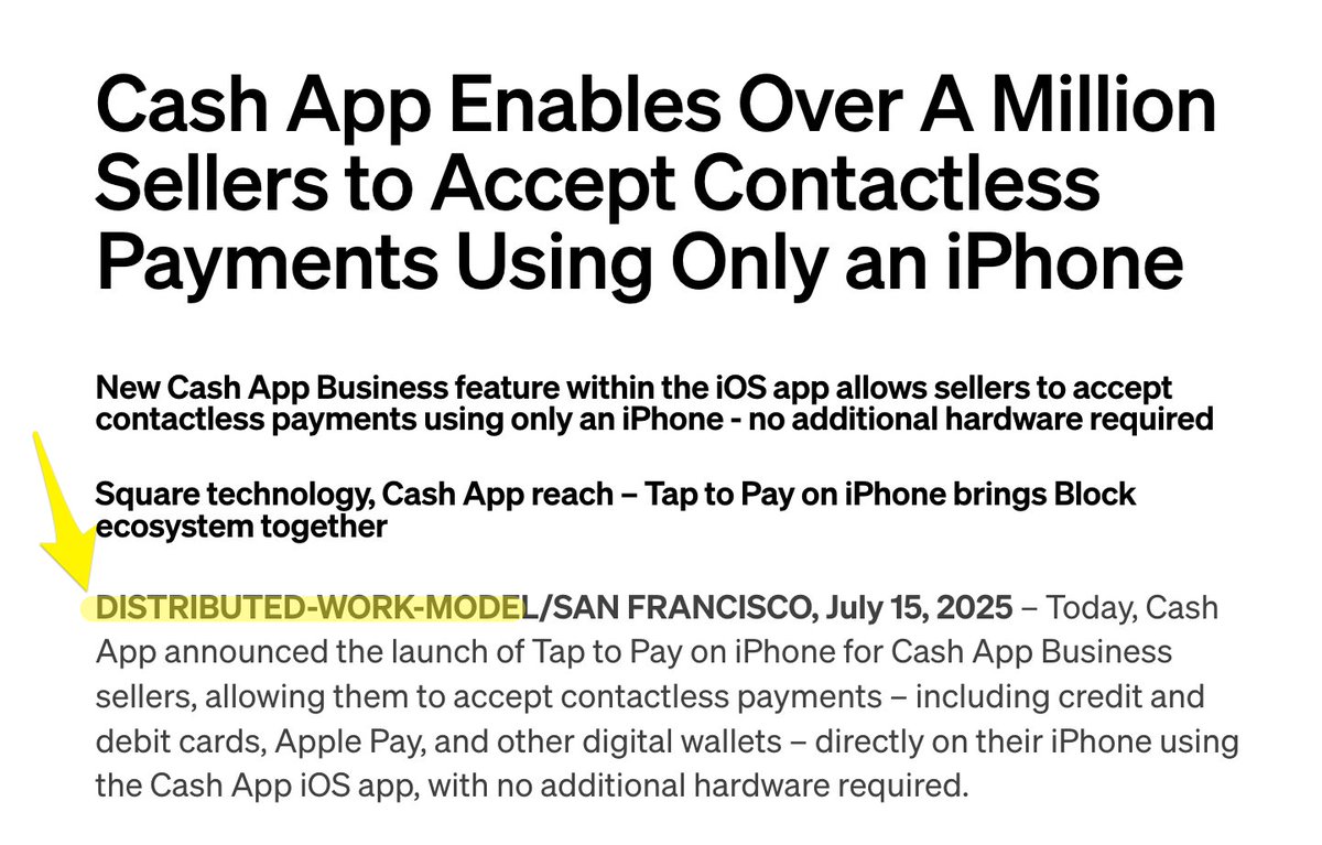 rexsalisbury's tweet image. funny that cashapp press releases put their headquarters as &quot;distributed / SF&quot;.

does anyone else do this?
