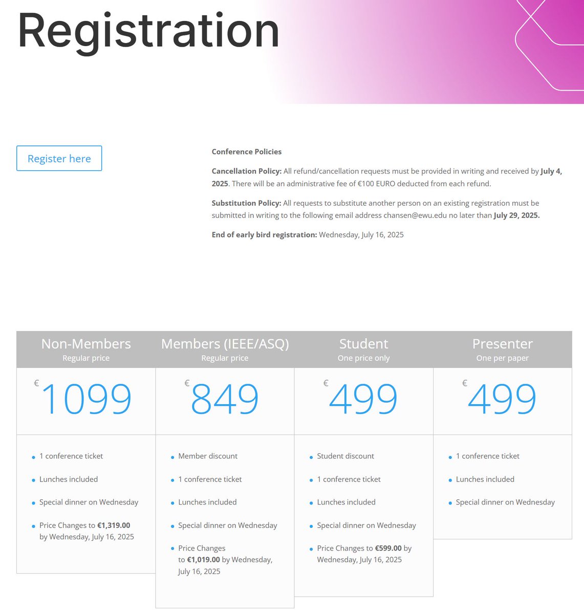 R.A.M.S. Europe 2025, Amsterdam, August 6 and 7 with a pre-conference course the 5th of August. 

Be aware of the end of the early bird registration tomorrow Wednesday, July 16, 2025. 
rams-europe.org/registration/