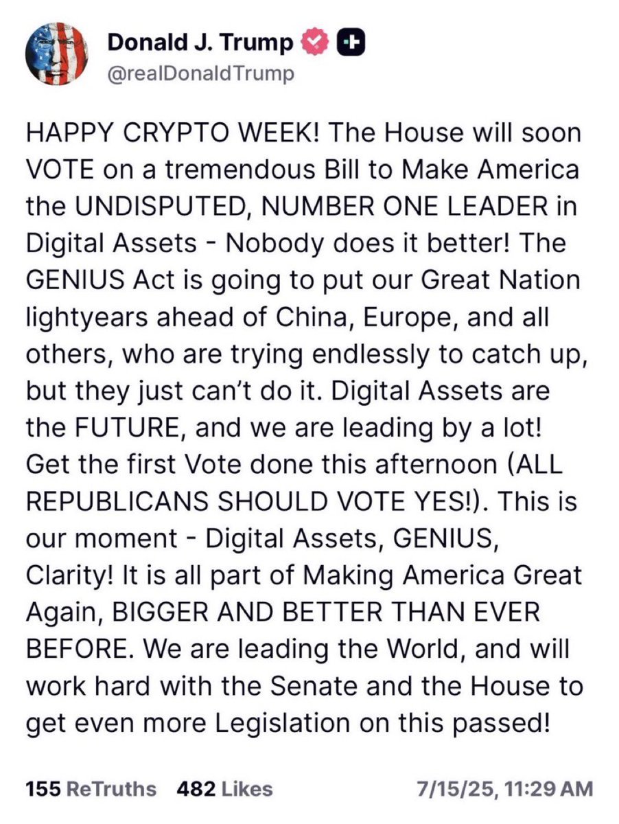 amtvmedia's tweet image. Trump is the Crypto President ! God Bless, House will be revoting later this afternoon. #BtC RiCH IslandProject.com 🏝️