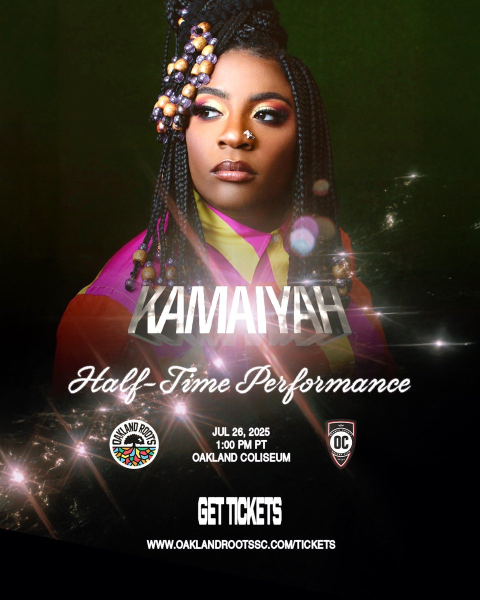 Oakland Nights. ✨

Bay Area’s own <a href="/kamaiyah/">ill yaya</a> is taking over the Oakland Coliseum for a special halftime performance during our match against Orange County SC on Saturday, July 26.

Don't miss it!

Get Your Tickets: bit.ly/25singlegameti…

#OaklandFirstAlways