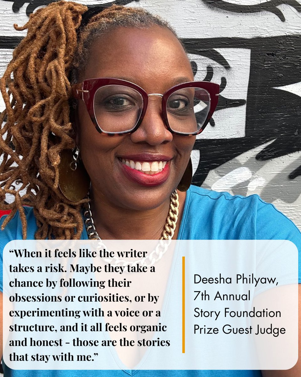 StoryLitMag's tweet image. Award-winning author Deesha Philyaw will be a guest judge for the 7th Annual STORY Foundation Prize this year! The winner receives a $1500 award and publication. Submissions open August 15!