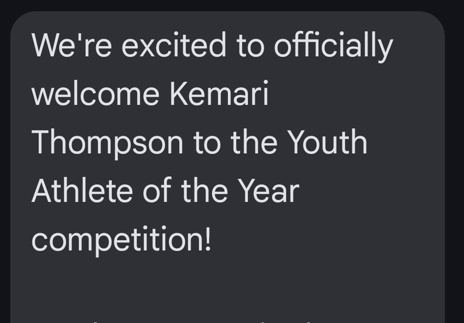 K4_daproblem's tweet image. It’s official! Kemari Thompson has been selected as a finalist for the Youth Athlete of the Year competition! 🏆
Now we need your help to bring it home! 🗳️
Voting begins July 28
#YouthAthleteOfTheYear #SupportLocalTalent #YouthSports #ShareTheVote
athleteoftheyear.org/2025/kemari-23…