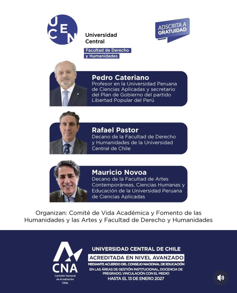 Este jueves en Santiago de Chile en la Universidad Central <a href="/ucentral_cl/">Universidad Central de Chile</a>