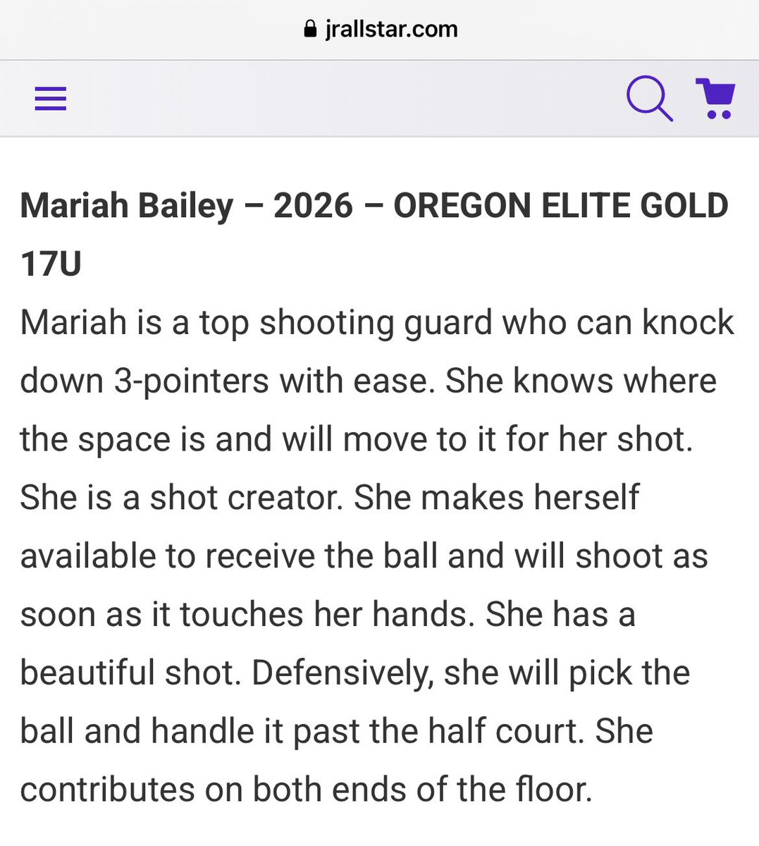 Mariah Bailey (@bailey_mariah26) on Twitter photo Thanks for the nice write up! <a href="/JrAllStarWA/">Washington Jr. All-Star GBB</a> <a href="/JrAllStarBB/">Jr. All-Star Girls Basketball</a> <a href="/EOTBasketball/">EOT Basketball</a> Thanks for the nice write up! <a href="/JrAllStarWA/">Washington Jr. All-Star GBB</a> <a href="/JrAllStarBB/">Jr. All-Star Girls Basketball</a> <a href="/EOTBasketball/">EOT Basketball</a>