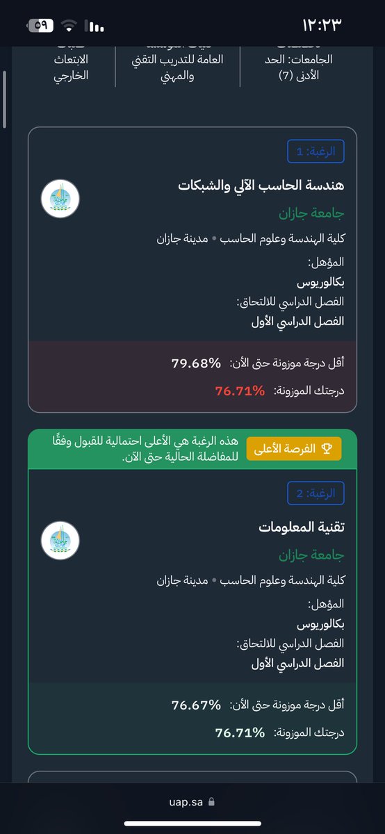 llllleef's tweet photo. @uap_moe انا سويت تاكيد على الرغبه الثانيه وما جاني رساله قبول واخش المنصه يطلع لي كذا هل معلق ولا وش بالضبط ياخوان فيدونا؟ https://t.co/xm4pQH5VCI