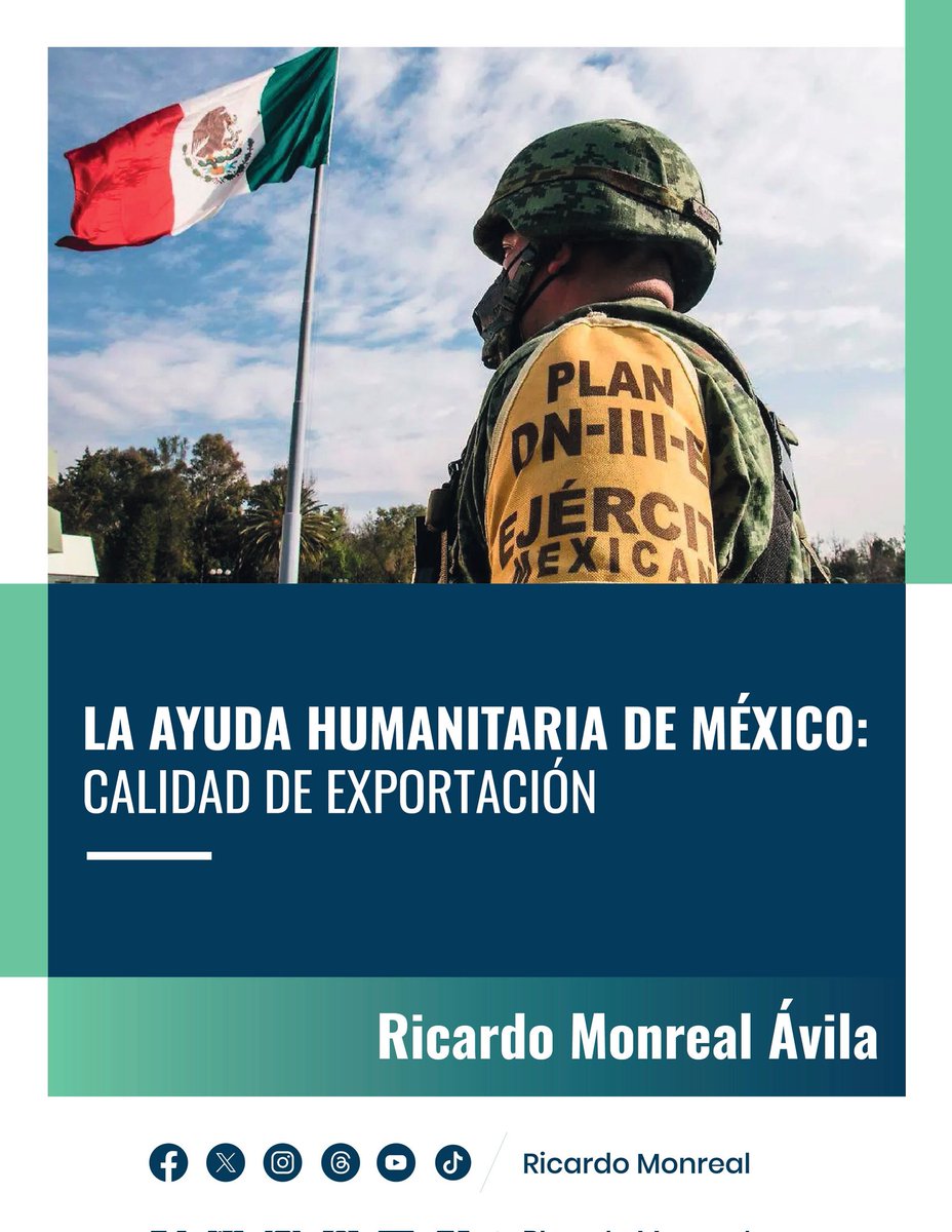 RicardoMonrealA's tweet image. La ayuda humanitaria de México también es de exportación.
El Plan DN-III-E es ejemplo internacional de solidaridad y eficiencia. Nuestro Ejército y Fuerza Aérea salvan vidas dentro y fuera del país.
Te comparto mi artículo:
ricardomonrealavila.com/wp-content/upl…