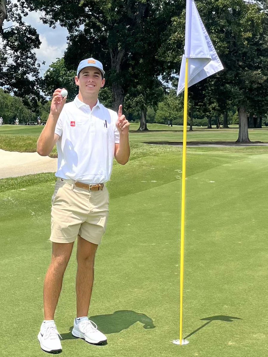 ClemsonMGolf's tweet image. FIRST CAREER ACE FOR COLIN SALEMA! A 172-yard par 3 and an 8-iron at Cedarwood Country Club in Charlotte! He shot a 65 in the first round of the 101st Carolina’s Open!