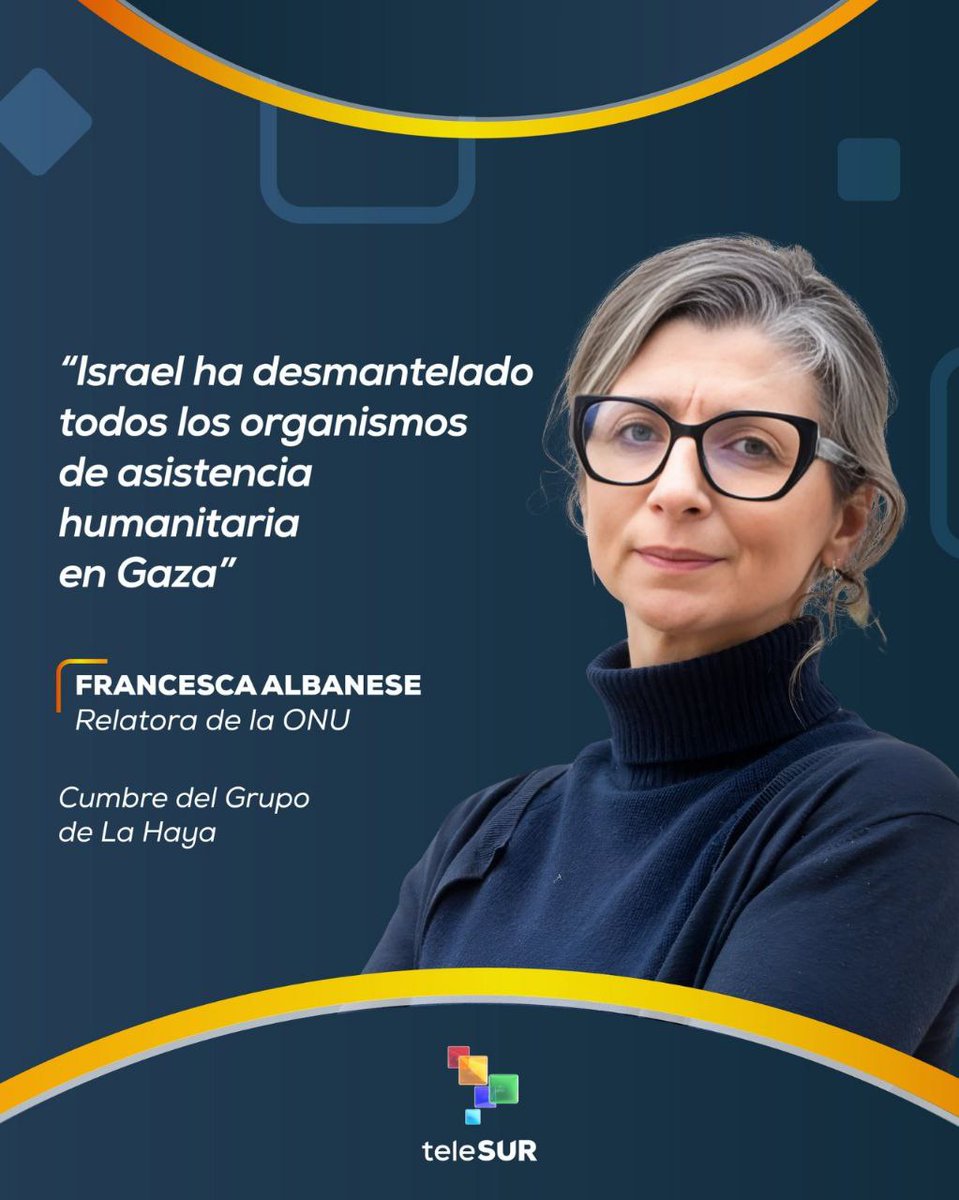 Rebeldement3's tweet image. Así fueron las Declaraciones de la Relatora especial de las Naciones Unidas, Francesca Albanese, durante la primera Cumbre Internacional del Grupo de la Haya.

La relatora habló sobre la situación de los territorios palestinos.

#Relatora #ONU 
#FrancescaAlbanese