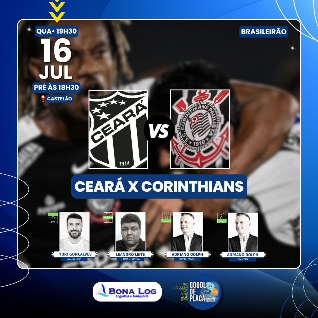 goool_deplaca's tweet photo. 🔴NESTA QUARTA • AO VIVO!
⚽️Ceará x Corinthians #cscxsccp #ceaxcor
🏟️Arena Castelão
Inscreva-se e participe: https://t.co/ZCcPclLAKI https://t.co/6eL9sIoWeC