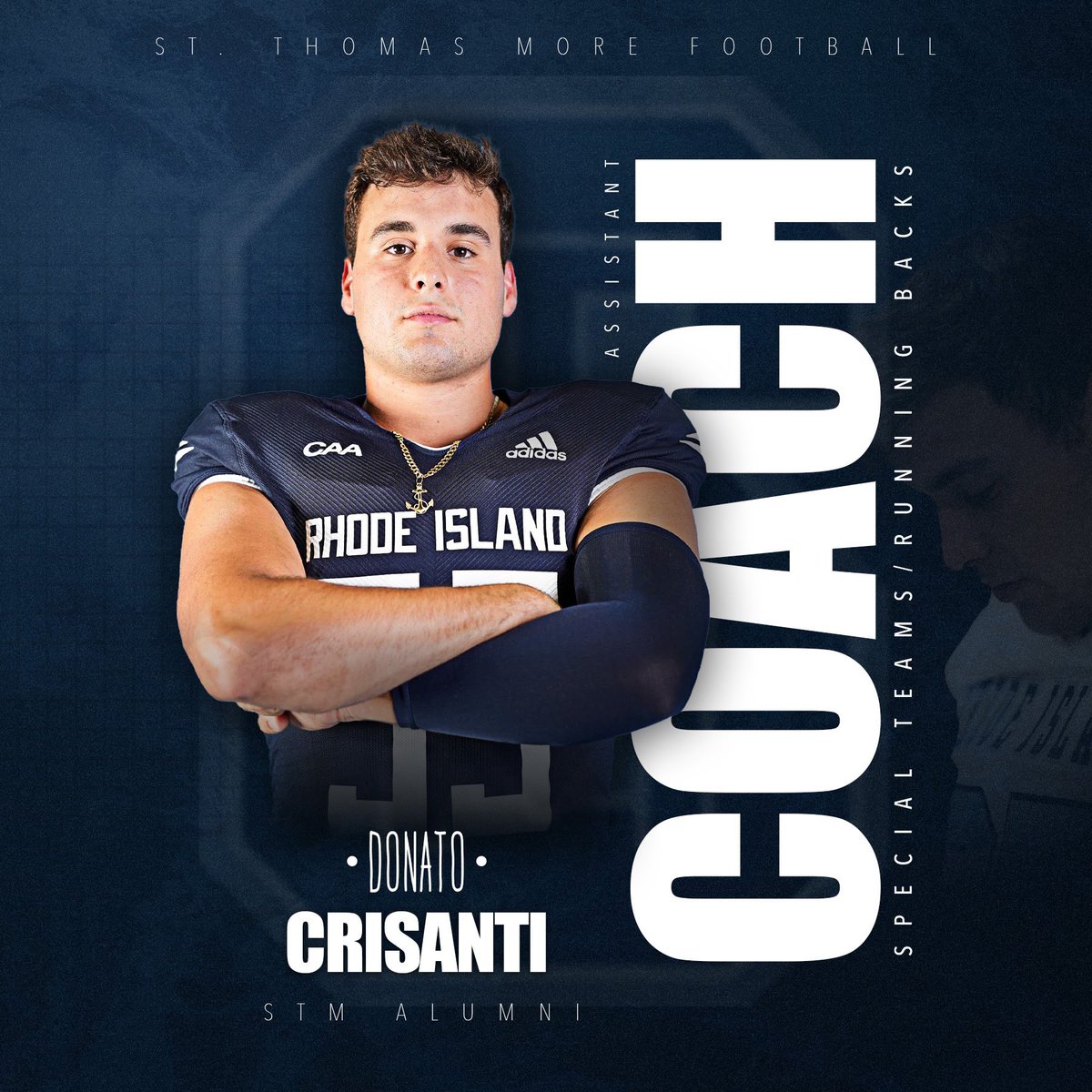 Donato Crisanti (@donatocrisanti) on Twitter photo Until my next opportunity, I will be coaching and training at my alma mater! I canβt wait to get to work with and coach the specialists and running backs group! Thank you to Coach Anderson for welcoming me back with this amazing opportunity! <a href="/Coach_Ander5on/">Coach Anderson</a> <a href="/STMCT_Football/">St. Thomas More Football</a> Until my next opportunity, I will be coaching and training at my alma mater! I canβt wait to get to work with and coach the specialists and running backs group! Thank you to Coach Anderson for welcoming me back with this amazing opportunity! <a href="/Coach_Ander5on/">Coach Anderson</a> <a href="/STMCT_Football/">St. Thomas More Football</a>