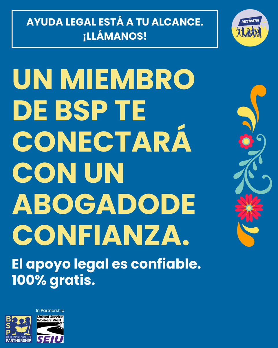 Building_Skills's tweet image. 🚨Todos los miembros de USWW @seiuusww tienen acceso gratuito y confidencial a nuestros Servicios Legales de Inmigración (ILS) de BSP. Estamos aquí para apoyarte y conectarte con abogados de confianza y prestigio. Llama hoy mismo a nuestra línea directa para obtener más…