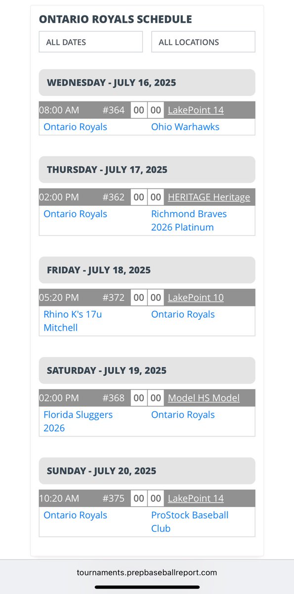 Jonathan Kovack (@coachj_kovack) on Twitter photo Attention Coaches at PBR 17u National Championships 🚨
<a href="/OntarioRoyals/">Ontario Royals Baseball</a> 17u pitching rotation and game information below ⬇️
Wednesday July 16th
Game 1 : vs Ohio Warhawks @ 8:00 Lakepoint #14
SP : 2026 - <a href="/JackT_baseball/">Jack Thompson</a> - FB has been up to 89 sitting 85-88 mph
RP : 2026 - Attention Coaches at PBR 17u National Championships 🚨
<a href="/OntarioRoyals/">Ontario Royals Baseball</a> 17u pitching rotation and game information below ⬇️
Wednesday July 16th
Game 1 : vs Ohio Warhawks @ 8:00 Lakepoint #14
SP : 2026 - <a href="/JackT_baseball/">Jack Thompson</a> - FB has been up to 89 sitting 85-88 mph
RP : 2026 -