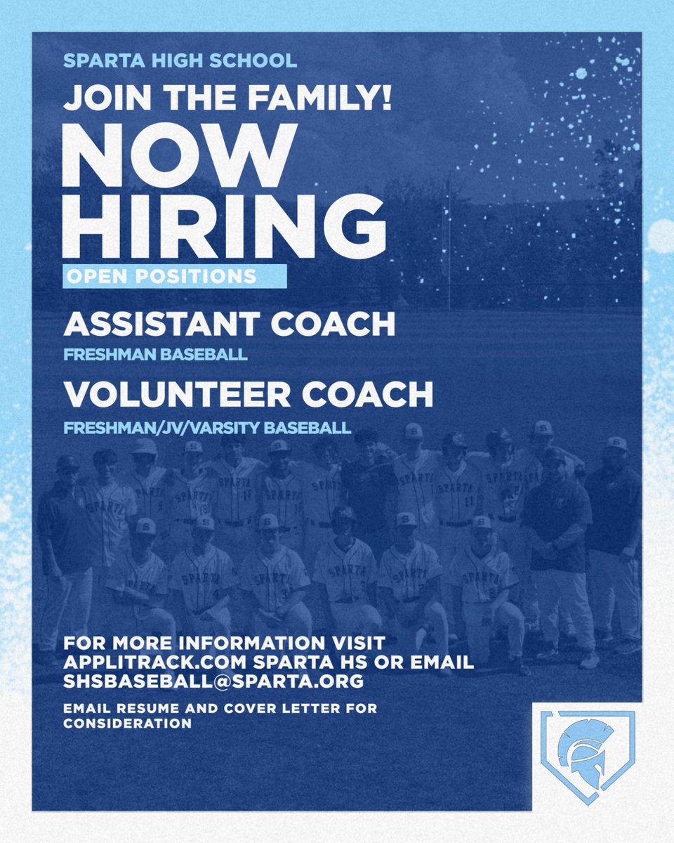Have a passion for baseball and working with athletes? Send us an email as we have positions open for the upcoming season! #SpartanPride #CoachesWanted #JoinTheFamily