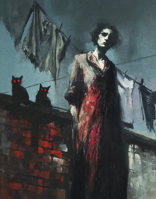 RaBeArt's tweet photo. Washing In The Ginnel, Round The Backs Of Mill Street. Artist: Häri Ren. HP: https://t.co/Se14jF6PW2 , https://t.co/p6TbhoC216 
#art #digitalart #HäriRen #Ginnel #MillStreet #Punk #Manchester #England https://t.co/t3V6YFeWkW