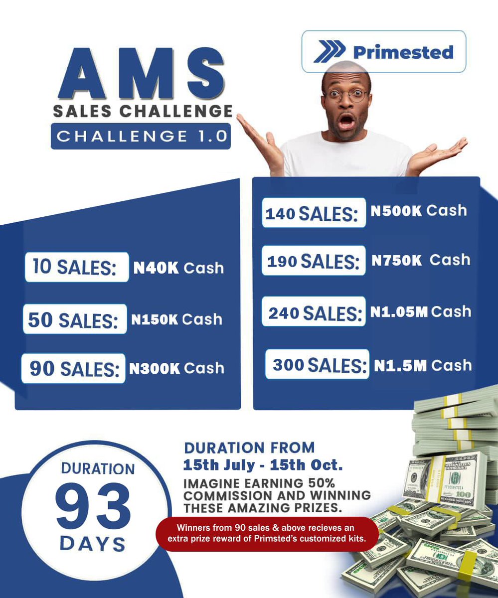 Primestedintl's tweet photo. 🚨 The 93 Days Sales Challenge of the Affiliate Marketing Success (AMS) Course is now officially LIVE! 💥

It’s time to show up daily, sell hard and stay consistent in business!

Massive rewards await those who go the distance💸

Let’s smash our targets! 🎯

No holding back!💯 https://t.co/1jFlBq5Z2f