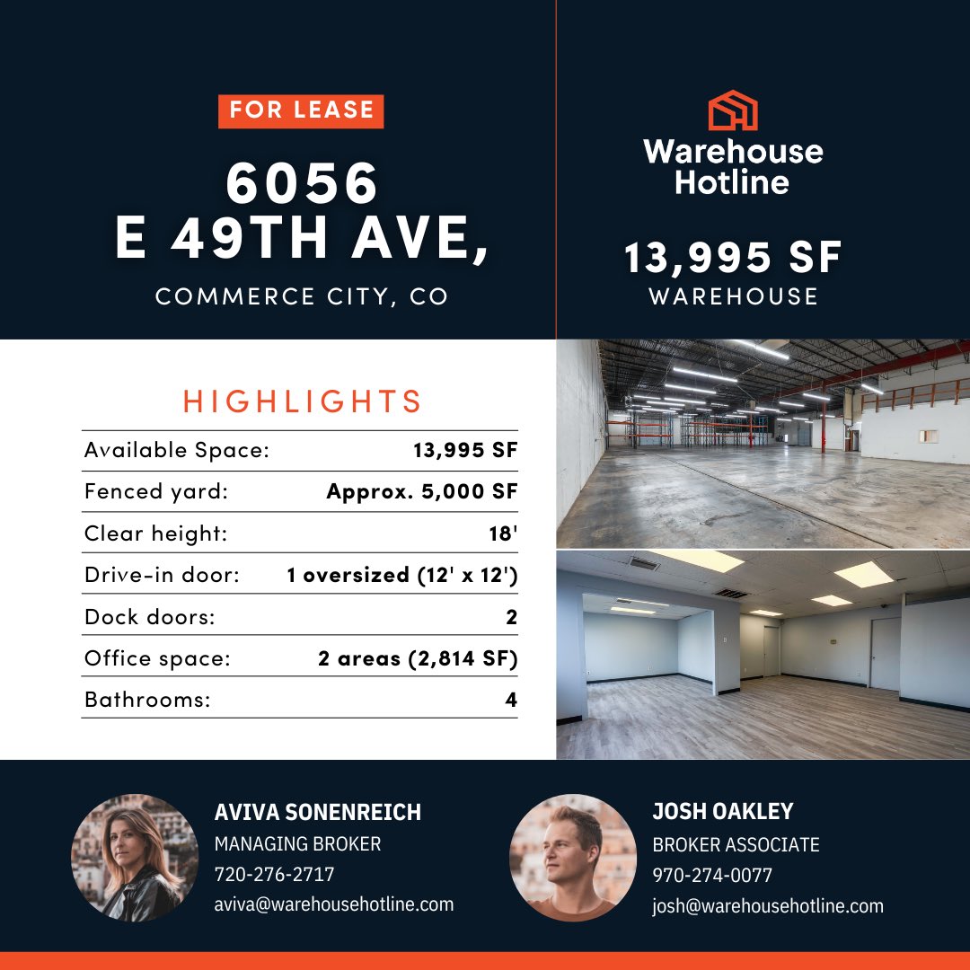AvivaRealEstate's tweet image. Denver, Lakewood, Colorado Springs, Greeley, Commerce City.
IOS, Industrial Warehouse & Flex
DM me