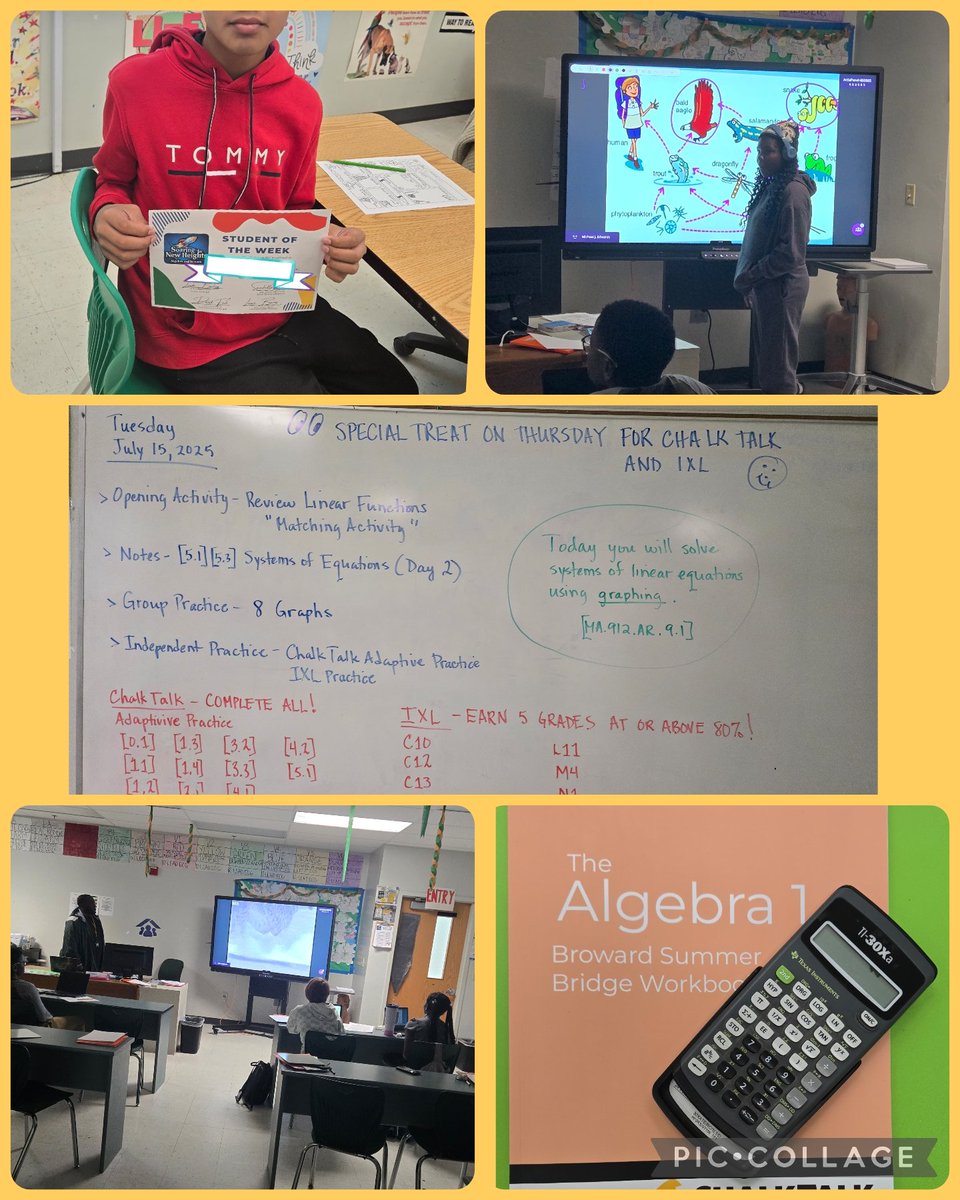 Soaring to new heights in Algebra and Biology! Our Summer SOAR students are mastering systems of equations and making real-world science connections. Congrats to our Student of the Week! 🎉#SummerSOAR2025 #TeachingandLearning #SoaringToNewHeights