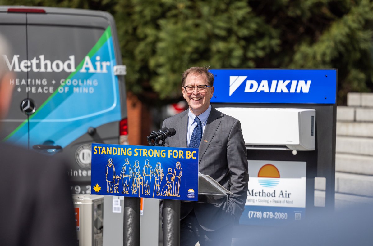 adriandix's tweet image. Every British Columbian who needs a heat pump should be able to access one:
✅ Reduced energy use
✅ Lower energy bills
✅ Improved comfort
Today’s announcement means more people - including renters - will now benefit from a heat pump this summer.
👉 news.gov.bc.ca/32578