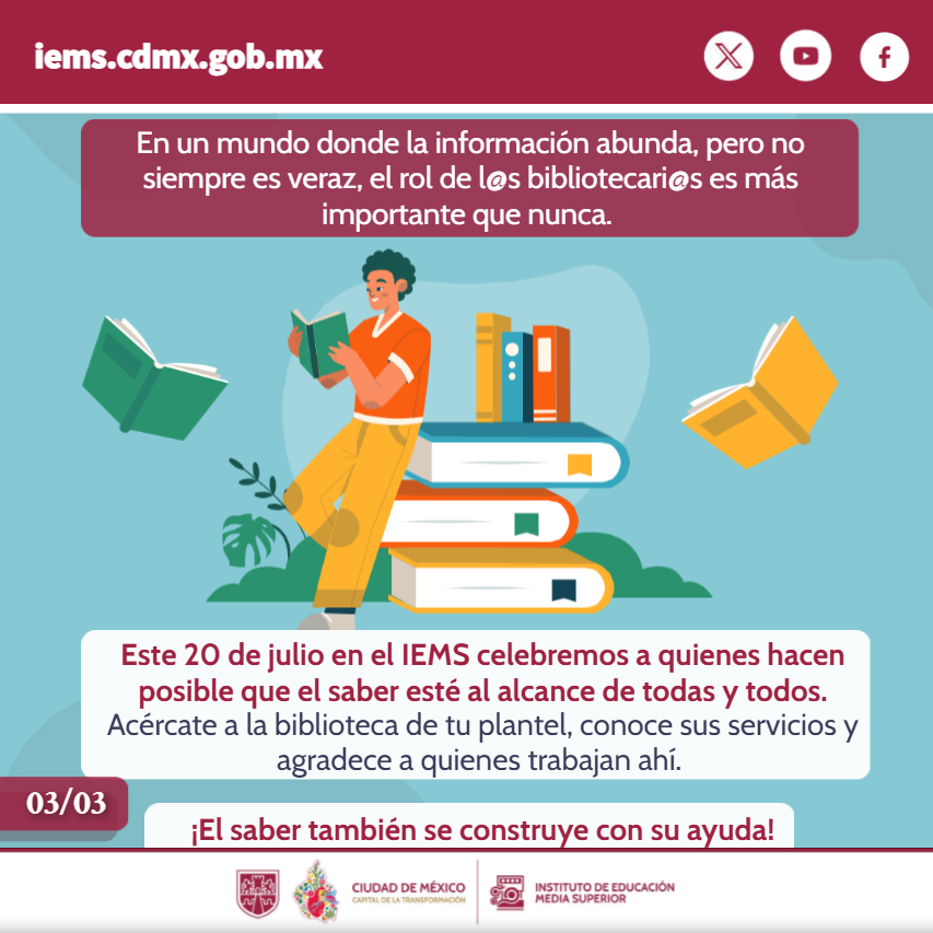 En el IEMS celebramos a quienes abren puertas al conocimiento. Conoce más sobre su interesante labor en nuestra infografía.
#EfémeridesIEMS